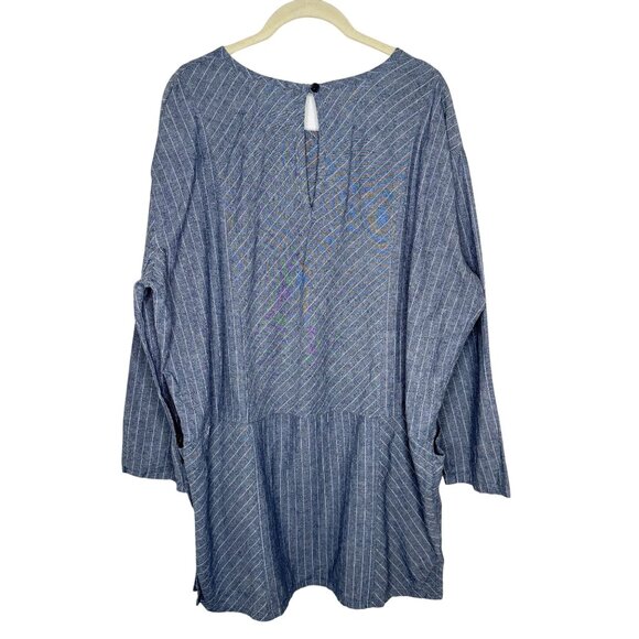 Band of Gypsies Boho Striped Tunic/Dress With Pockets, L - Picture 2 of 8